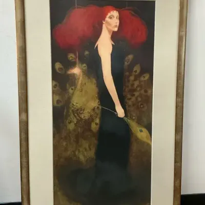 Large Print of a Fierce Red Headed Woman 49.5"h x 29.75"w