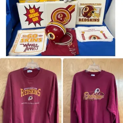 Washington Redskins Cushions, Vintage Shirts, A Bear, And More