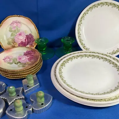 Green Corelle, Wurremberg, Cookie Cutters, Candlesticks