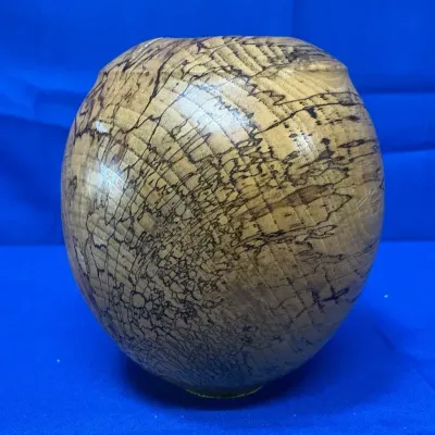 John Dodge Mayer Spalted Sugarberry Wood Vase 6.5"h