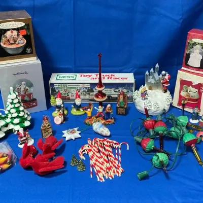 Vintage & Modern Christmas Decor incl. Hess Truck, Hallmark Keepsake, & More
