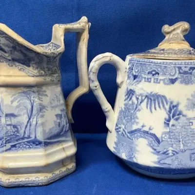 Vintage Semi English Blue China
