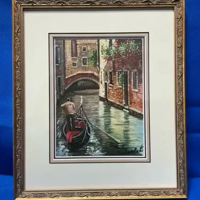 Venice Canal Painting 12"h x 10.25"w