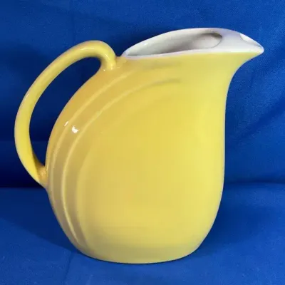 Hall Pottery Nora Yellow Ceramic Pitcher With Ice Lip