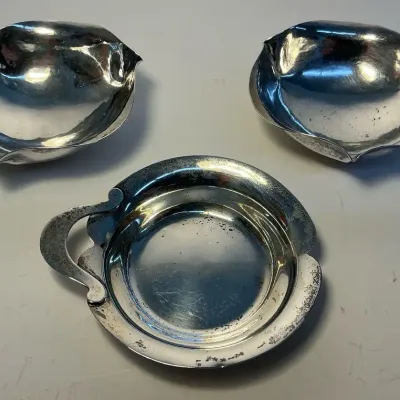 One Sterling Nut Tray & Two .830 Silver Nut Trays 
