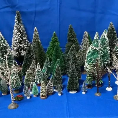 Assorted Railroad or Christmas Decor Trees