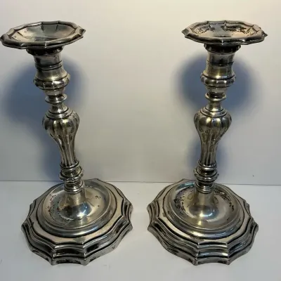 Sterling Silver Candlesticks (840 Grams Total)