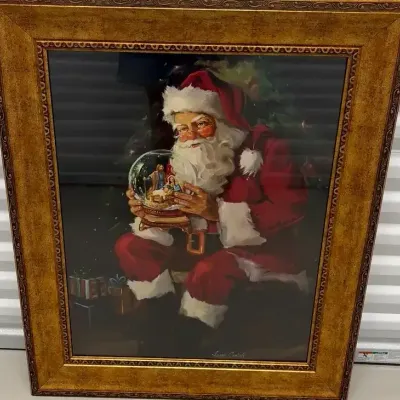 Kirkland's Framed Santa Claus Christmas Wall Art 