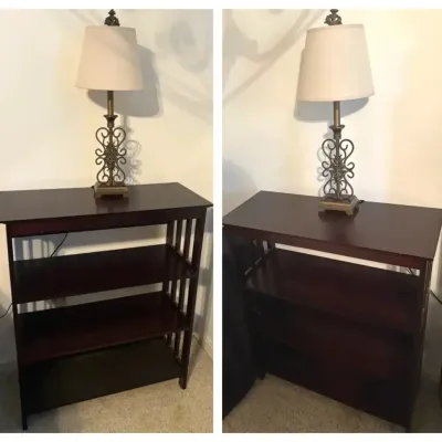 Matching Wood Nightstands & Metal Table Lamps
