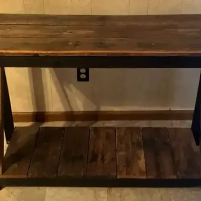 Custom Handmade Reclaimed Wood Console Table 