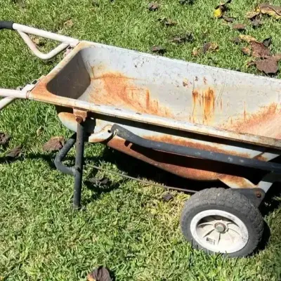 Steel Wheelbarrow With Rustic Farmhouse Appeal