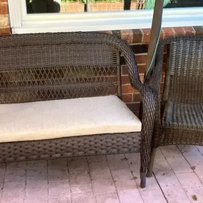 StyleWell Wicker Outdoor Patio Loveseat And Matching Armchair