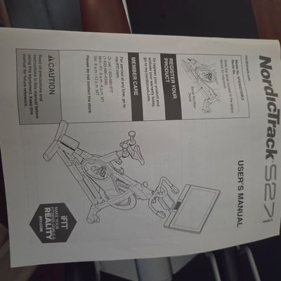 Sale Photo Thumbnail #9: NordicTrack S27i studio cycle user's manual, model number NTEX02722W.2.