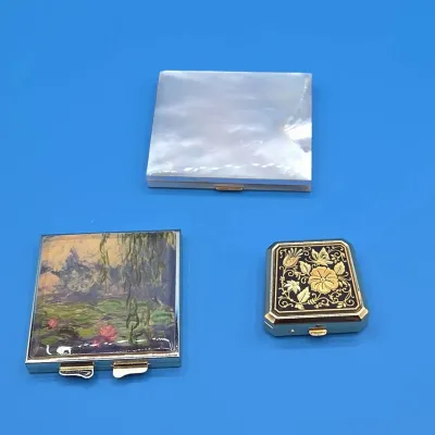 Vintage Compact, Mirror, and Pillbox