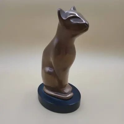 Cat Sculpture - Midcentury Modern - Signed DeWitt 