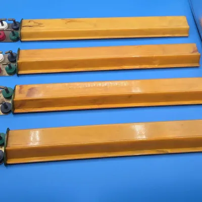 Vintage Butterscotch Bakelite Mahjong Racks with Colorful Betting Chips Attached