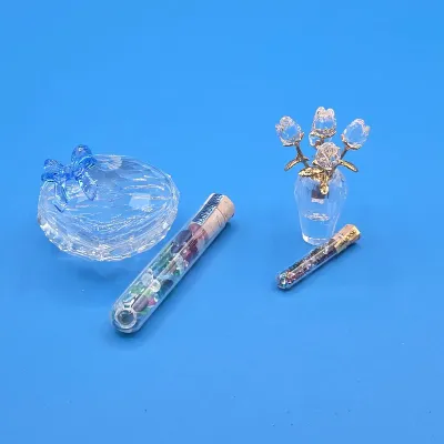 Swarovski Crystal Sweetheart Jewel Box, Vase with Roses and Stones