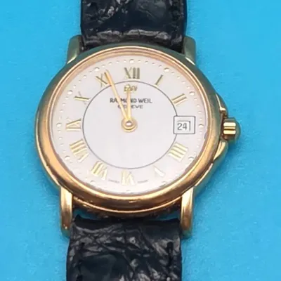 Raymond Weil Women's 18k Gold Electroplated Quartz Watch with Crocodile Strap