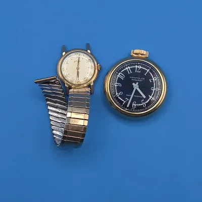 Hamilton Watch, 10k RHP Bezel and Westclox Gold-Tone Scepter Pocket Watch 