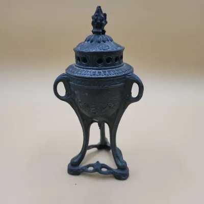 1920's "Fireside" French Art Nouveau - Metal Incense Burner 
