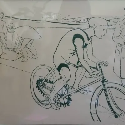 Vintage Lithographic Bookplate or Print of "Cycle Michael" (1896) by Henri de Toulouse-Lautrec