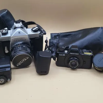 2 Pentax Cameras with Accessories