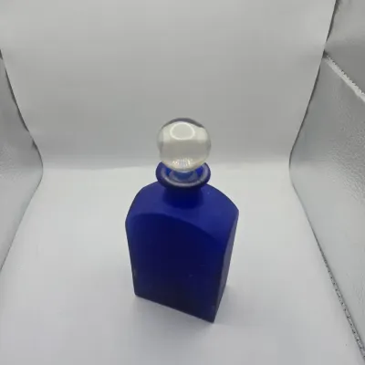 Vintage cobalt blue glass decanter 