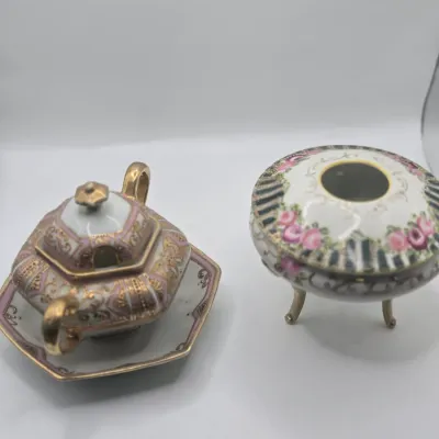 Vintage Nippon porcelain vanity set 