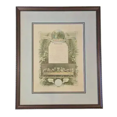 Early 1900s German Confirmation Certificate With Archival Seal