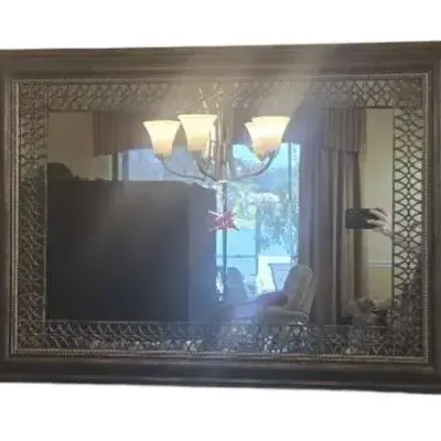 Copper Tone Lattice Edge Accent Mirror 