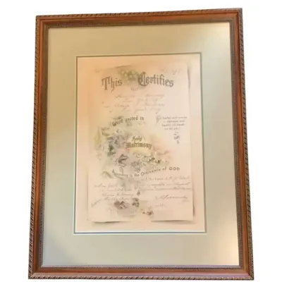 Vintage Marriage Certificate 1930
