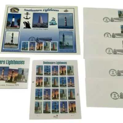 2003 Southeastern Lighthouses Stamps -First Day Covers, Sheet, Stamped Post Cards, And Souvenir Page