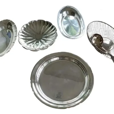 Six piece Set Of Vintage Silver Plate Serving Ware