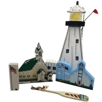 Set Of Five Wooden Collectibles 