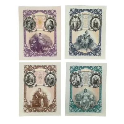 Four Bureau Of Engraving And Printing Intaglio Prints - Ideals In Allegory 