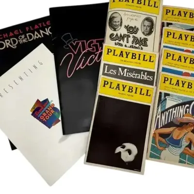 7 Playbills 3 Theater Books with autographs