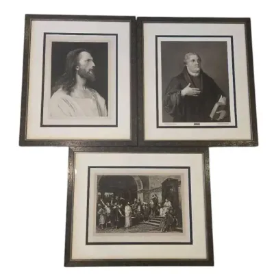 Black & White Prints Of Christ & Martin Luther