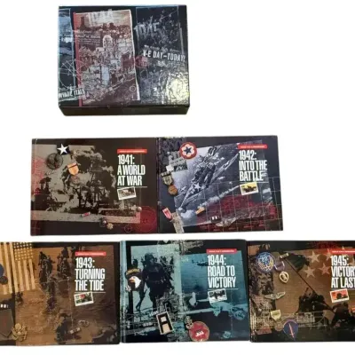 World War II Remembered: 5-Volume USPS Stamp & Book Set