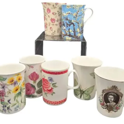 7 Floral Tea Cups 