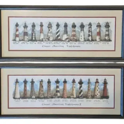 Classic American Lighthouses 1 & 2 Numbered & Signed