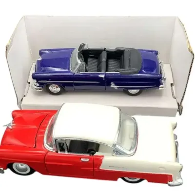 Pair Of Die Cast Cars 1957 Chevy Bel Air And 1953 Ford Crestline Sunliner