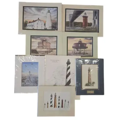Matted Lighthouse Prints