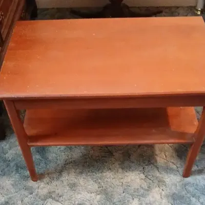 Solid Wood End Table with Drawer & Lower Shelf