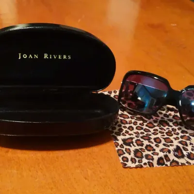 Joan Rivers Leopard Print Sunglasses with Case & Cleaning Cloth