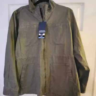 GAP Women’s Army Green Utility Jacket – Size Large, 100% Cotton