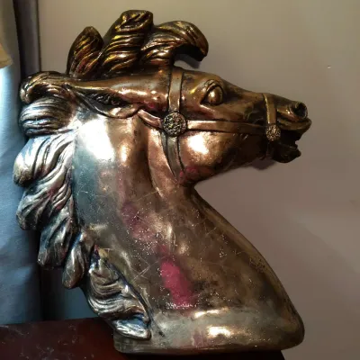Decorative Metal Horse Head Wall Sculpture with Bridle