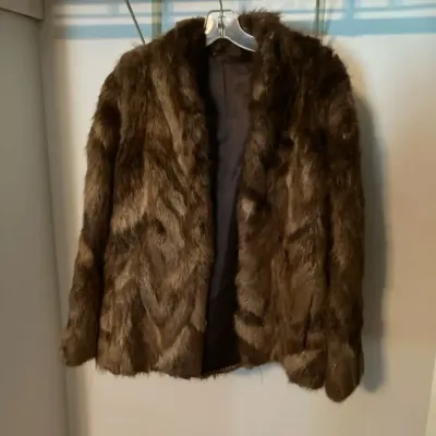 Vintage Brown Fur Coat with Satin Lining