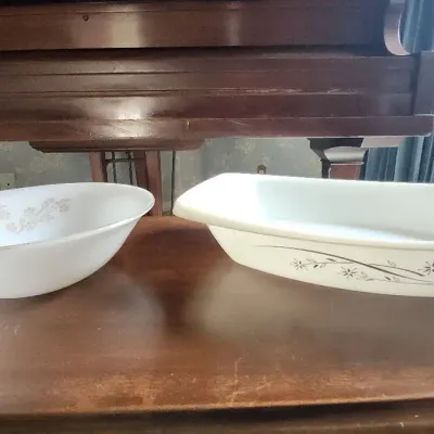 Vintage Pyrex & Fire-King White Milk Glass Baking Dishes