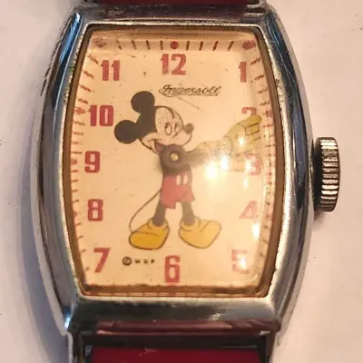 Vintage Ingersoll Mickey Mouse Wristwatch – US Time 6842 – Parts or Repair