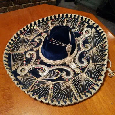 Ornate Embroidered Sombrero with Sequins & Beading